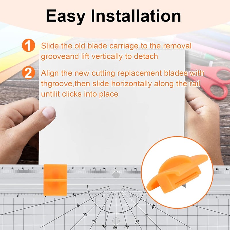 OMASUNB 4pcs 157400-1001 Paper Cutter Lades,Paper Trimmer TripleTrack High Profile Blades, Portable Paper Cutter Style I Blade 1968701005 for Cutting and Scoring - Image 5